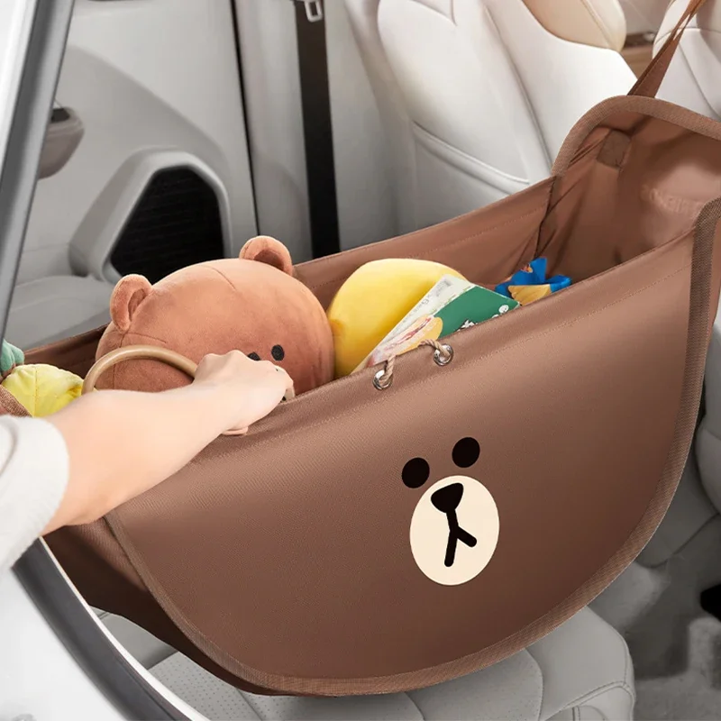 Car Seat Back Storage Bag Anime Cartoon Portable High Capacity Car Hanging Sundries Net Pocket Pouch Gifts Car Storage Organizer