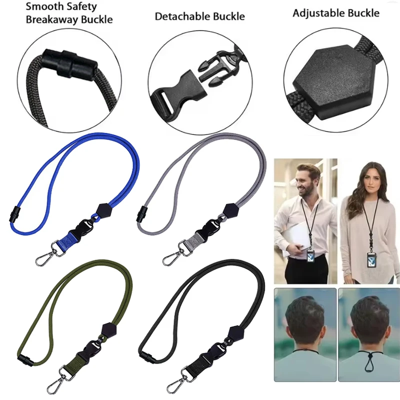 Adjustable Neckband Keychain Multi-Function Mobile Phone Lanyard Anti-Lost Badges Id Card Clip Lanyard Neck Straps Key Chain