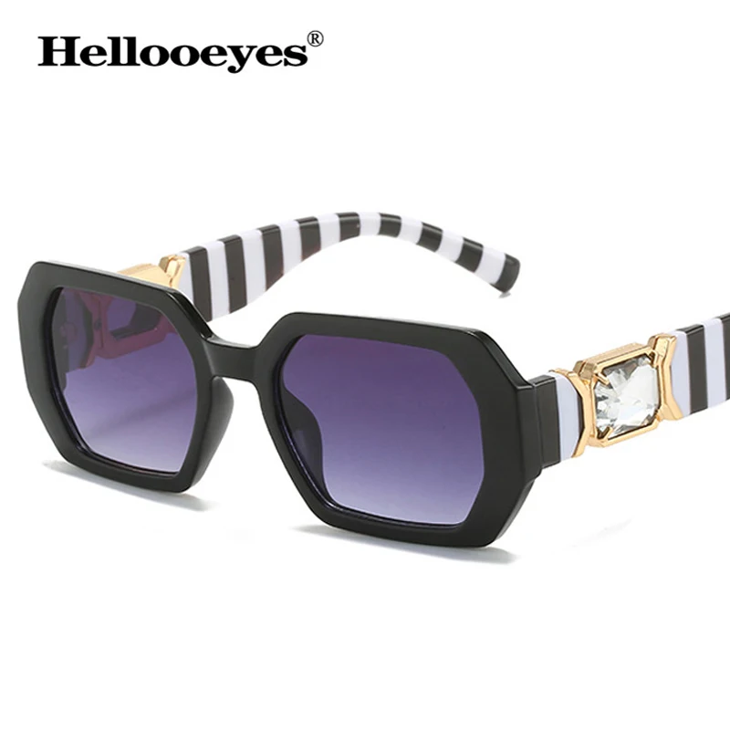 Irregularity Square Diamond Sunglasses Women New Luxury Brand Vintage Black Sun Glasses For men Retro Rectangle Eyeware UV400