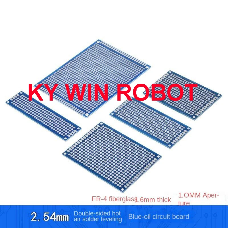 Picture 3: 5pcs 5x7 4x6 3x7 2x8 cm Blue Pcb Double-Sided Copper Prototype Universal PCB Board for Arduino