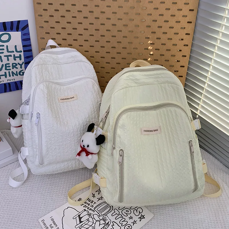 Backpack for female college students, niche design, bubble grid backpack, casual bag for middle school students