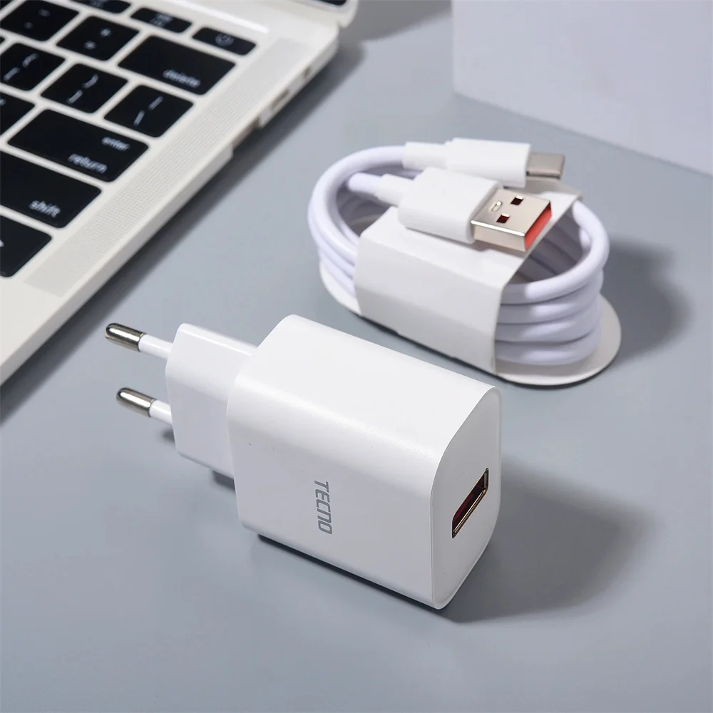 TECNO 33W Original Charger EU US UK Fast Quickly Charging Power Adapter 1M USB C Cable For Tecno Camon 40 30 30s 20 Pro Spark 30