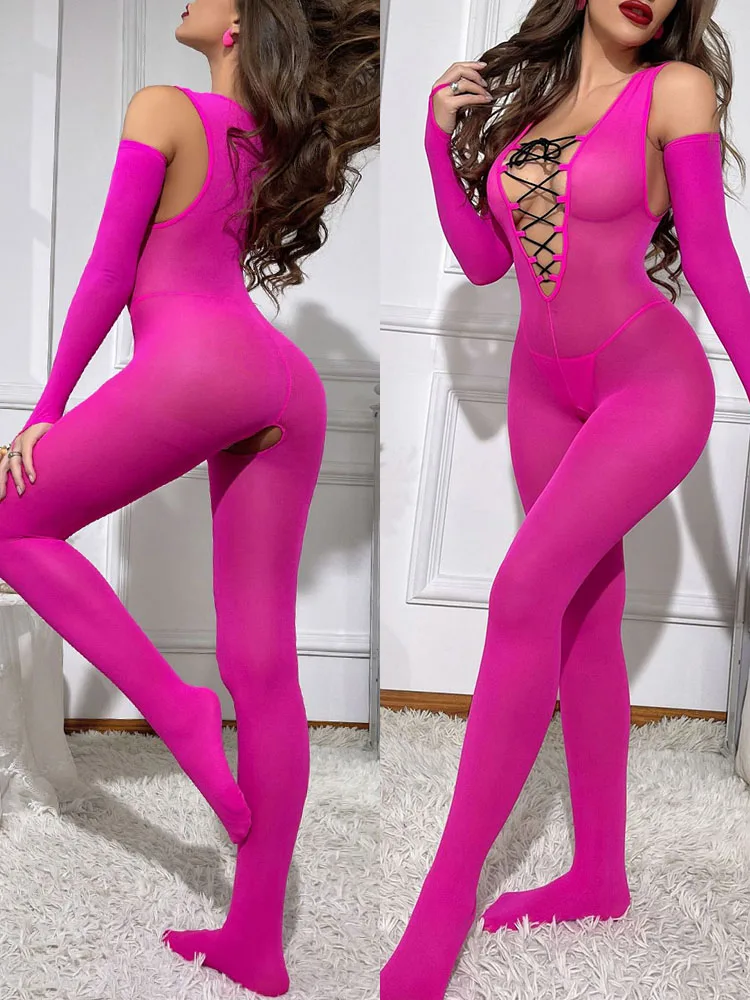 

Боди на шнуровке с открытой промежностью, женское сексуальное женское белье, эротическое прозрачное боди, модный комбинезон, сексуальный комплект, порно облегающее белье