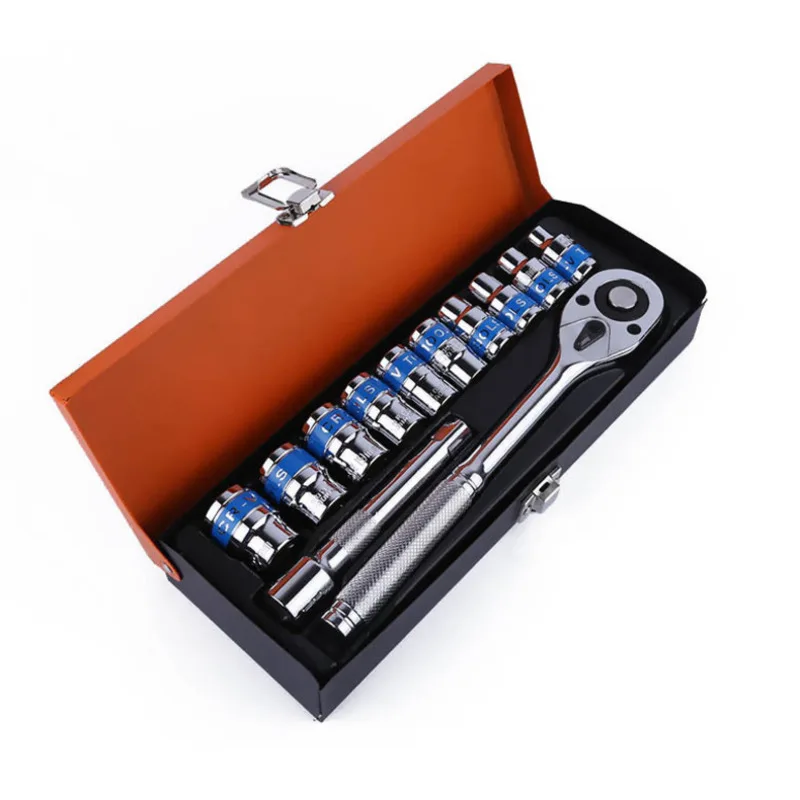 

12pcs Socket Wrench Set Drive Ratchet Wrench Spanner For Bicycle Motorcycle Car Repairing Common Sockets Home Repair Combination