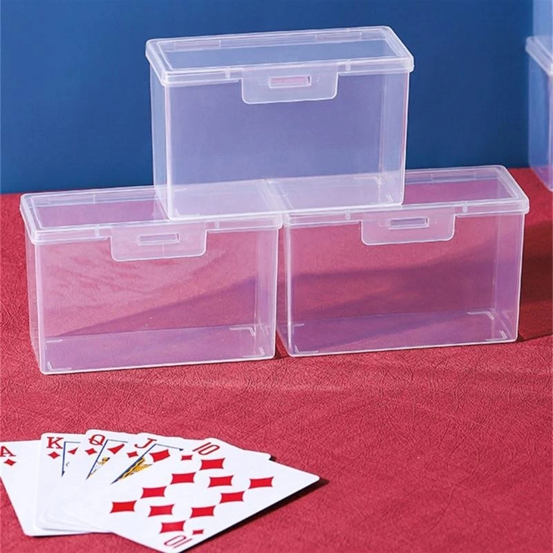 

Pack of 4 Clear Card Storage Box for Card Organization Playings Card Storage Box