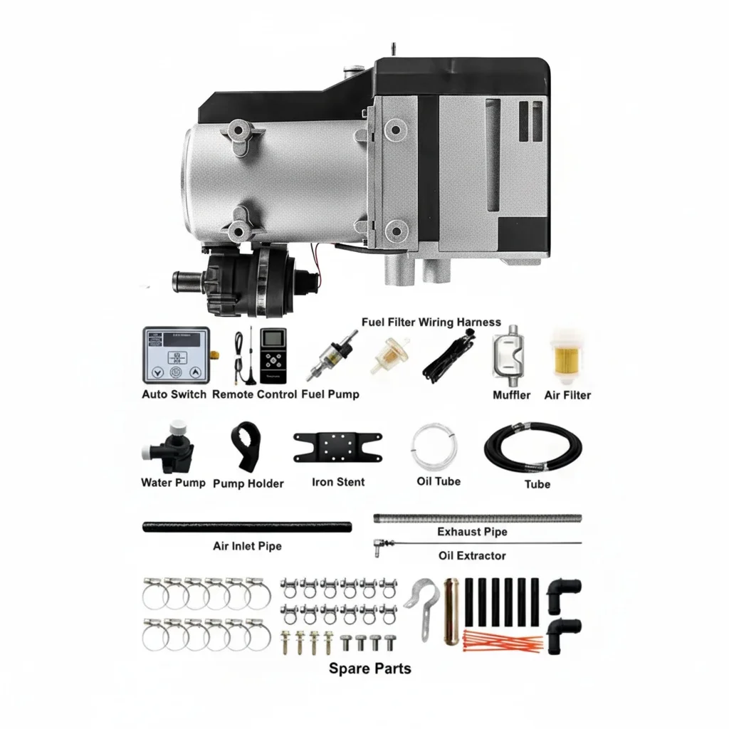 Diesel Parking Water Heater, Stainless Steel 16KW 5KW Liquid Water Heater, 12V 24V fit for Bus Truck RV Camper Caravan Boat