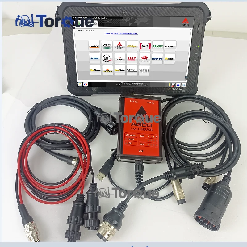 Tablet+AGCO Electronic Diagnostic Tool EDT AGCO FenDias CANUSB Interface Truck Diagnostic Kit