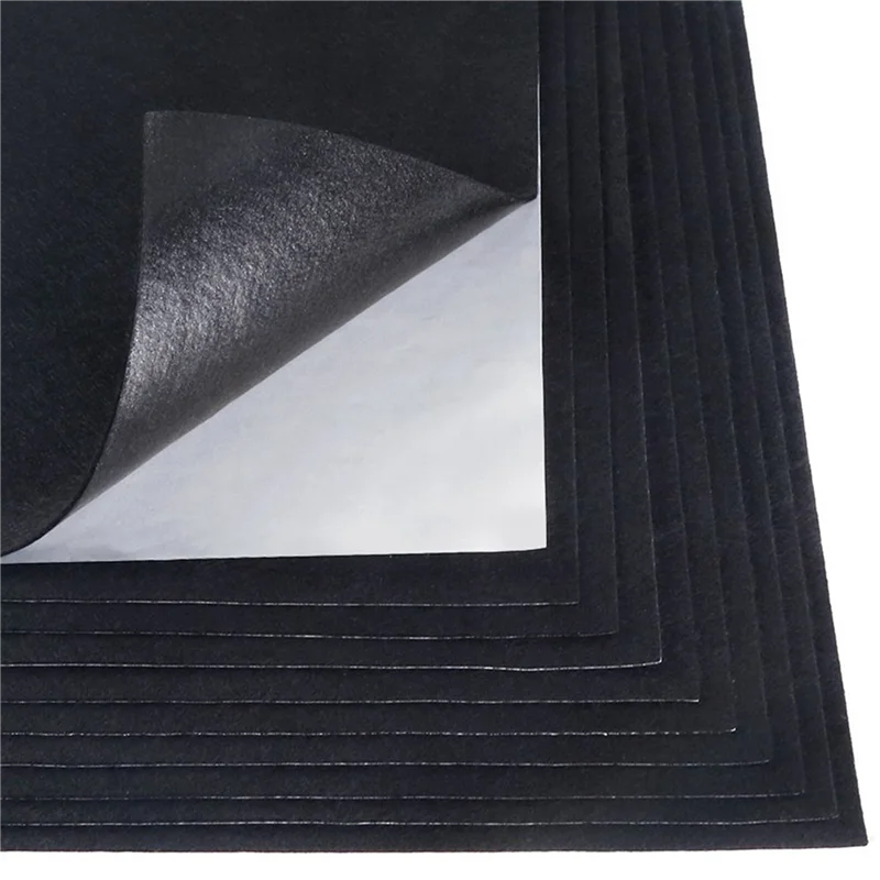 B03C-Black Adhesive Back Felt Sheets Fabric Sticky Back Sheets Self-Adhesive Durable And Water Resistant, 30 PCS