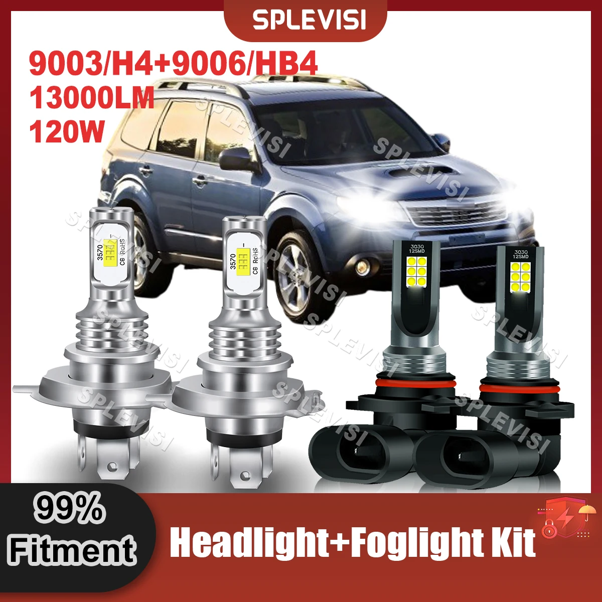 

12x CSP Chips LED Headlight High Low Beam Foglight Kit Xenon White Replace Combo For Subaru Forester 1998 1999 2000 2001 2002