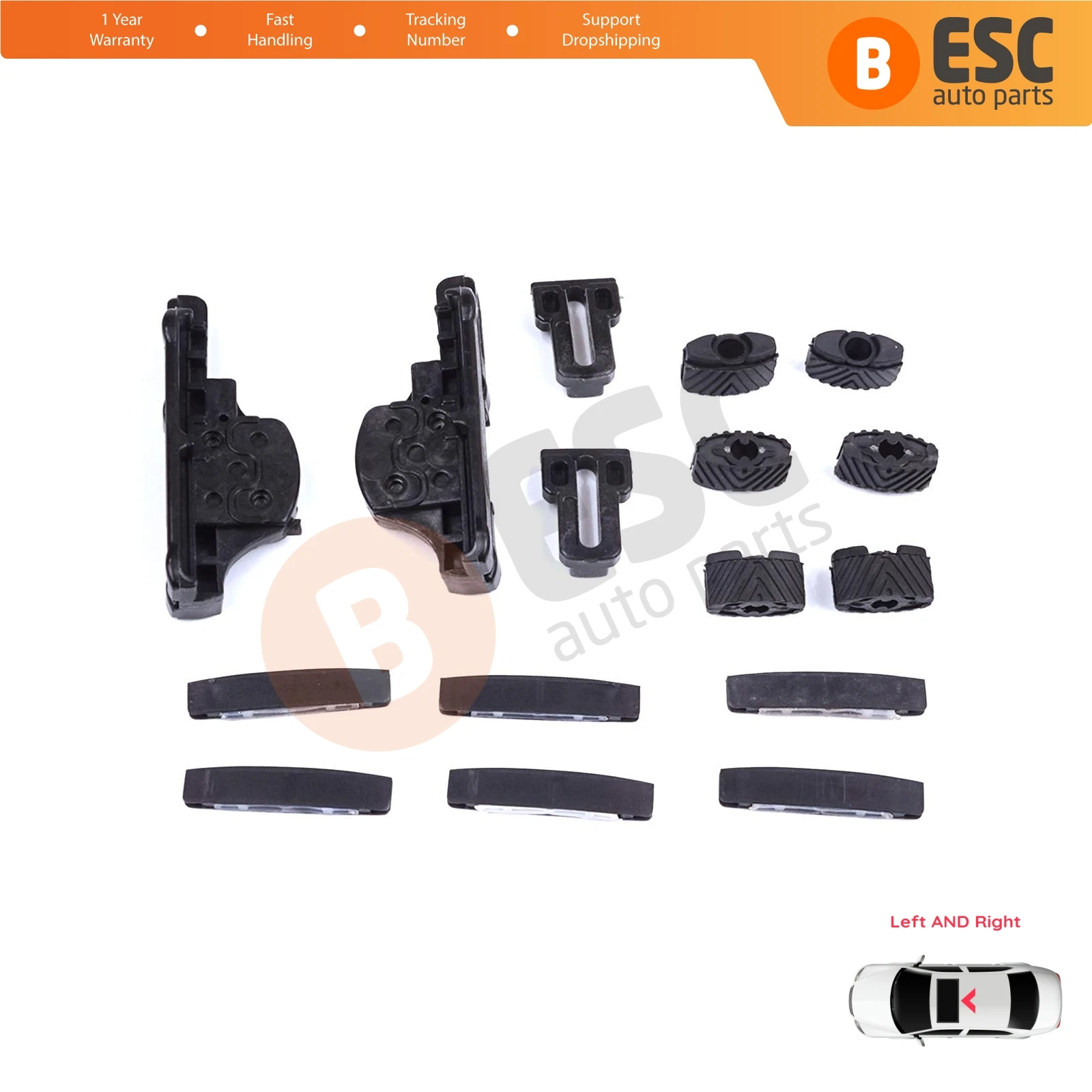 BSR665 MySky Panoramic Roof Sunroof Slideway Ceiling Bracket 16 Pieces Set for Jeep Renegade BU B1 BV 2014-On 77368445 46 