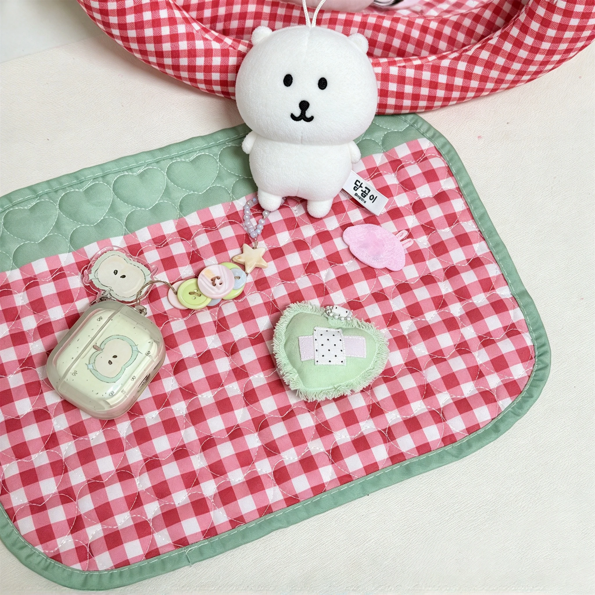 New Korean Retro Color-block Patchwork Plaid Table Mat Perfect Cute Cozy Photo Vibes Girlie Table Mat Home Dorm Ins Tablecloth