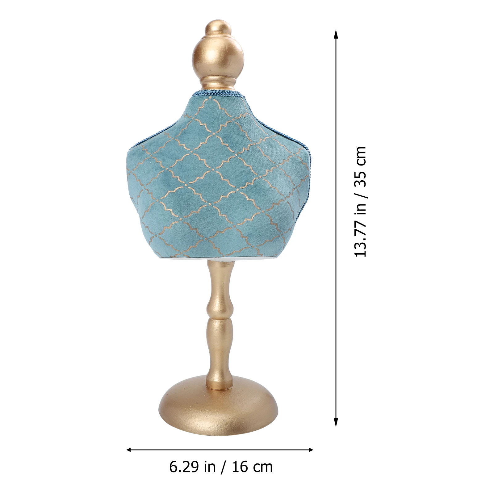 

Luxury Gold Foil Necklace Display Stand Jewelry Organizer Holder Home Decor Elegance Storage Rack Ornament Prop