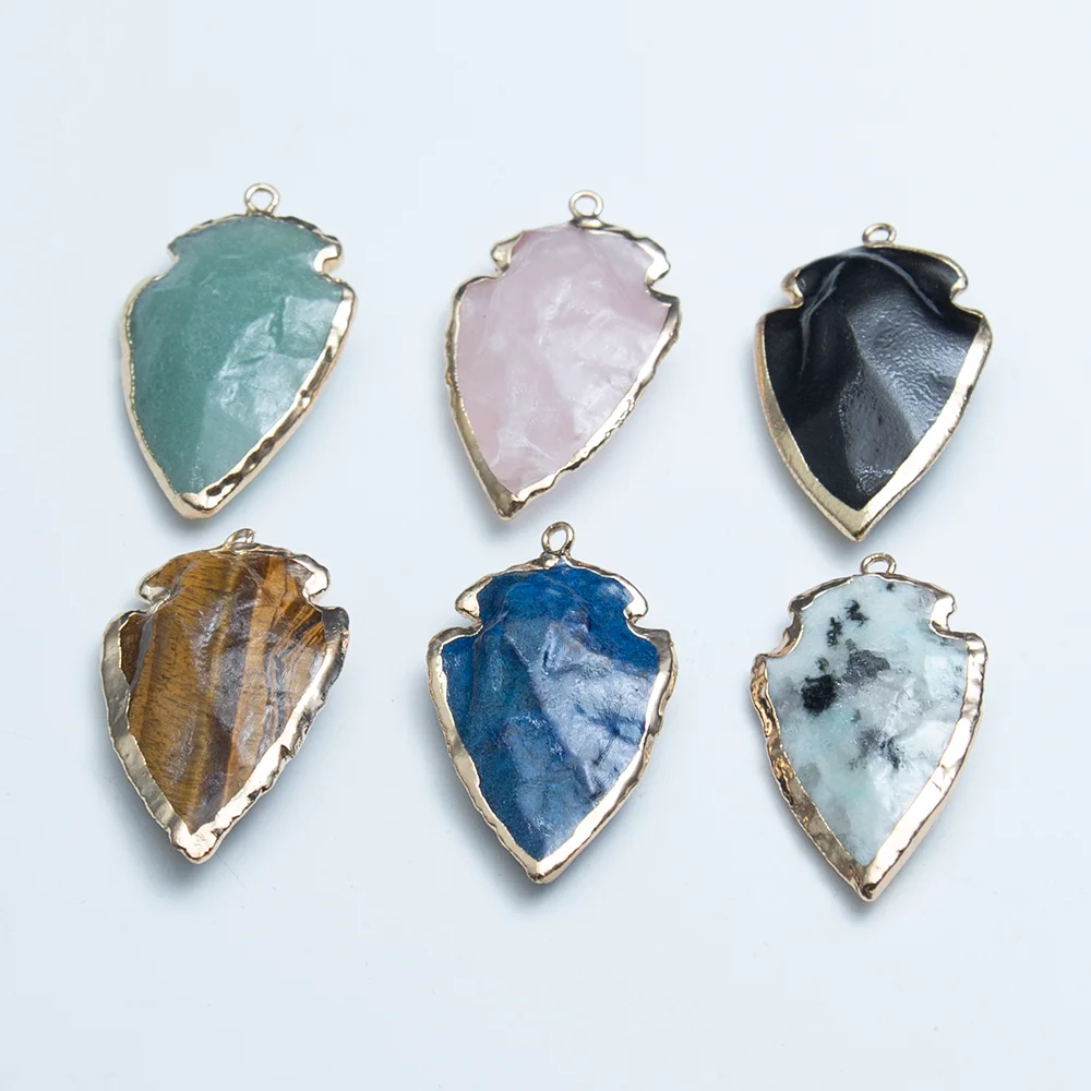 14 أنواع من المعلقات على شكل ورقة الحجر الطبيعي 23-38 مللي متر مجوهرات ساحرة عقد دي اي واي القرط اكسسوارات هدية عيد الحب #4