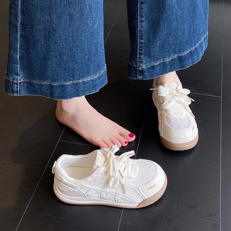 

Breathable Mesh Platform Sneakers for Women 4.5cm Thick Sole Comfortable Walking Shoes Non Slip Fashion Athletic Footwear