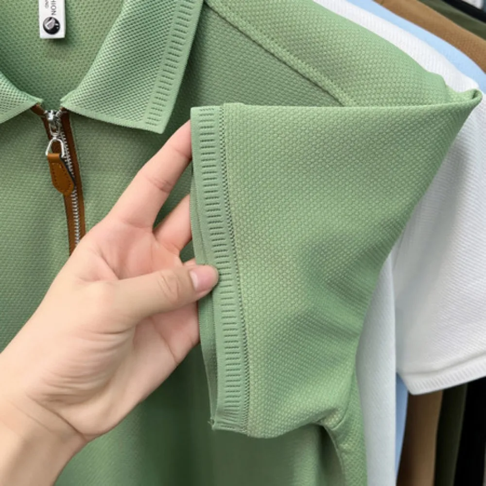 Men's Short Sleeve Polo Shirt Solid Color Lightweight Streetwear Lapel T-Shirt Summer Sport Jogging Tops in Multiple Colors