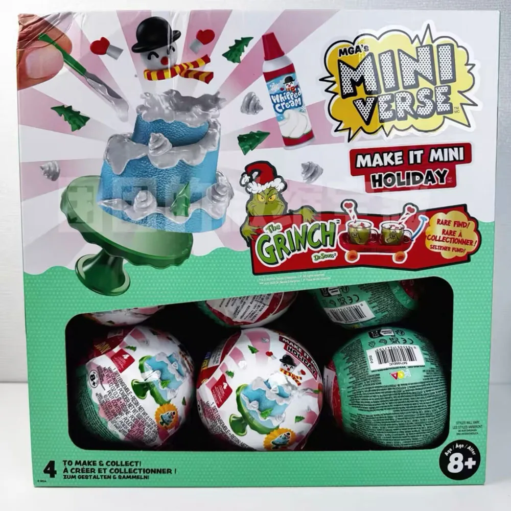 جديد Miniverse Mga كرة عيد الميلاد الصغيرة Miniverse مقياس صغير لتقوم بها بنفسك لعبة الطعام صندوق غامض اليدوية مفاجأة هدية الكريسماس لعبة