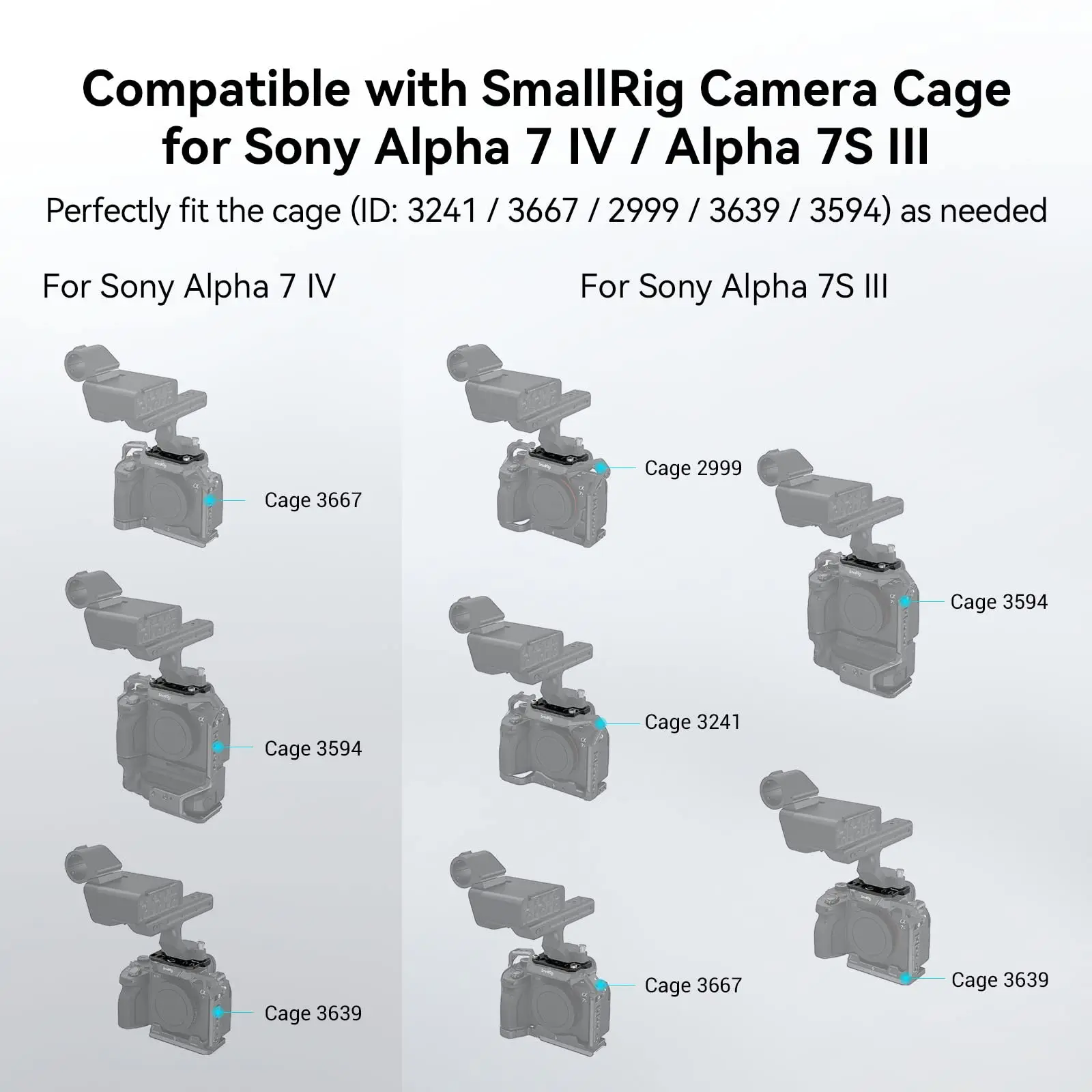 Piastra adattatore SmallRig per Sony FX30 / FX3 XLR maniglia per Sony A7 IV e A7S III MD4019 per gabbie 3241, 3667, 2999, 3639, 3594