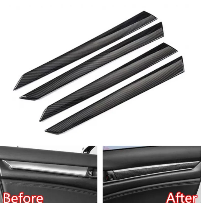 

For Honda Accord 10th 2018 2019 2020 2021 2022 Car Body Detector Armrest Handrail Inner Door Bowl Handle Trim Strip 4PCs