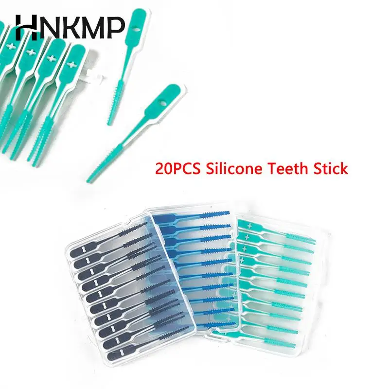 

Silicone Interdental Brushes Super Soft Dental Cleaning Brush Teeth Care Dental floss Toothpicks Oral Tools 20PCS/set