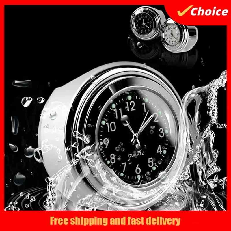 Universal Motorcycle Bike Handlebar Mount Quartz Watch Aluminum Luminous Clock Styling Waterproof Chrome Moto Accessories