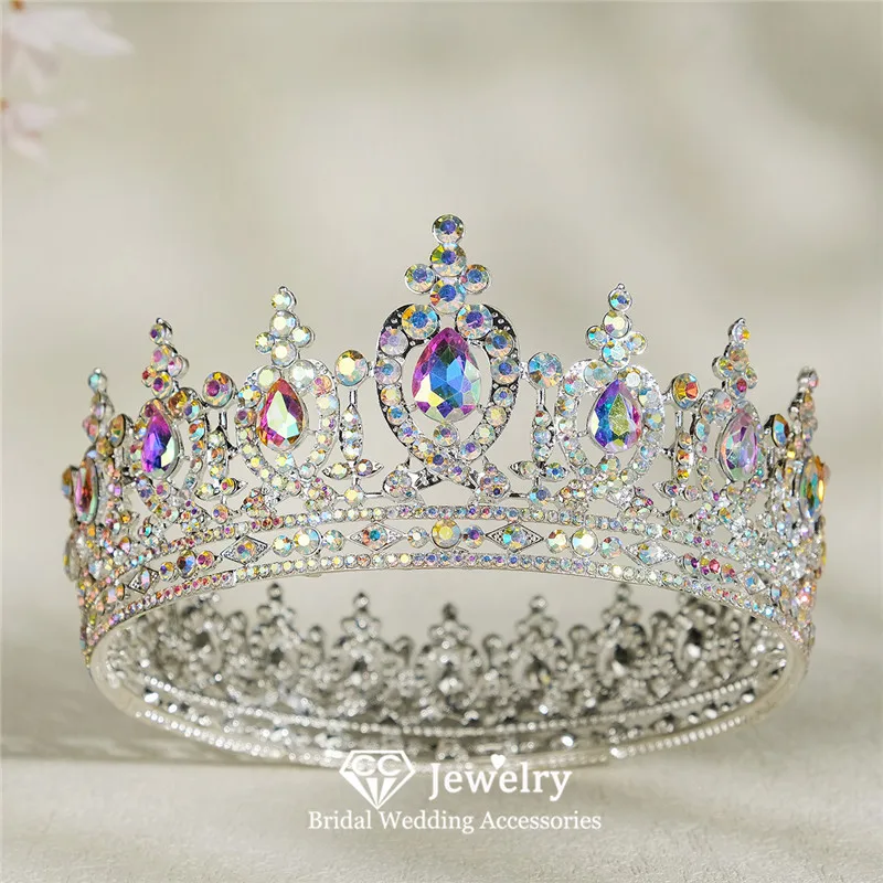 

CC блестящие диадемы женские аксессуары для волос свадебные повязки на голову помолвка прически свадебный головной убор хрустальный коронет головной убор hx544