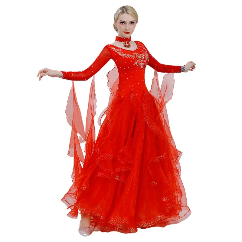 

2024 Woman Modern Competition Dance Dress High-end Performance Clothing National Standard Dance Ballroom Waltz Dress