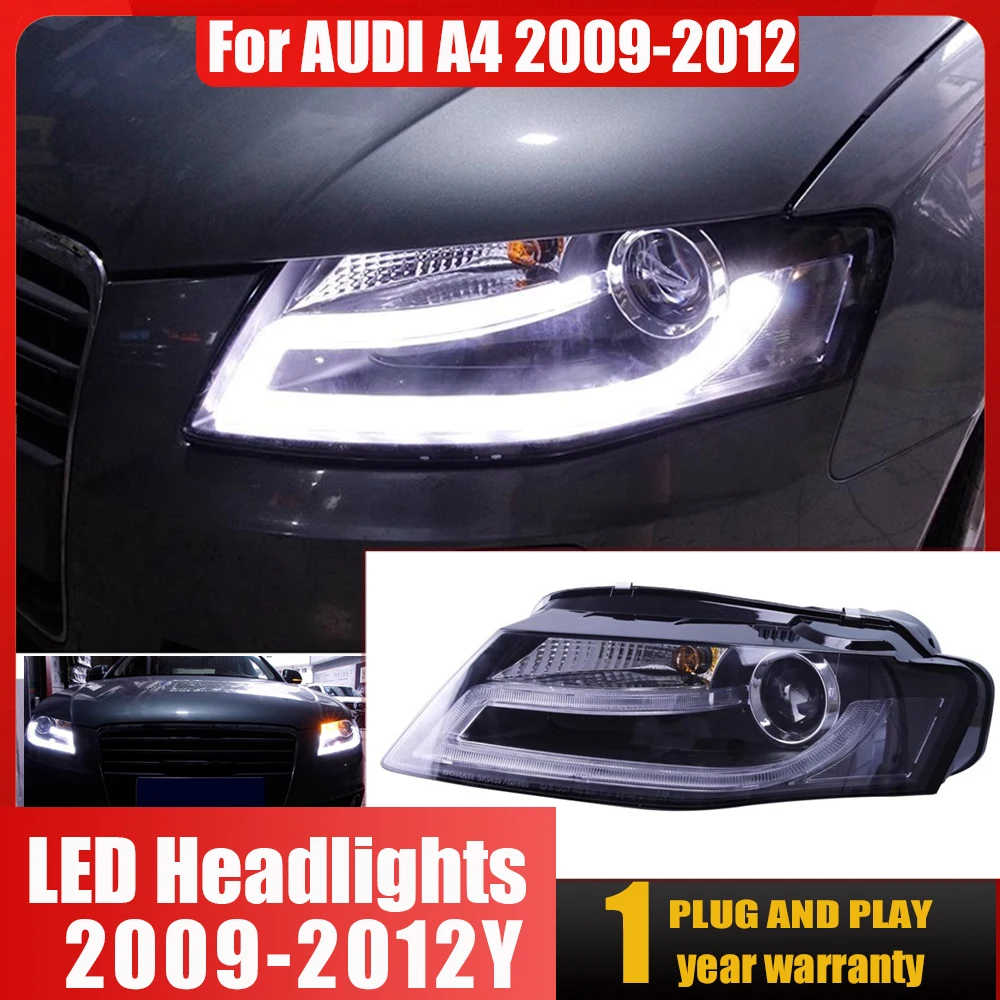 

Car LED Headlights For Audi A4 B8 2009 2010 2011 2012 A4L S4 RS4 Headlamps LED turn Signal Bi Xenon Projector Lens Plug and play