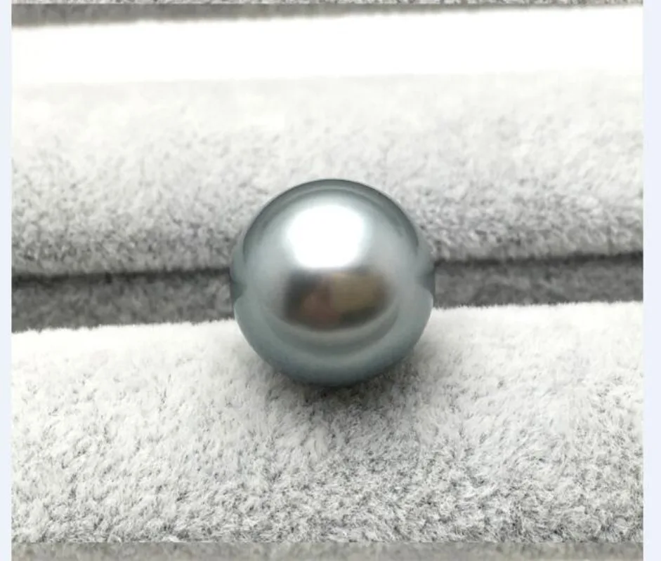 

14-15mm Silver Gray Round Loose Pearl Undrilled Women Wedding Party Jewelry Accessories Necklace Earring Ring Bracelet Ring AAA