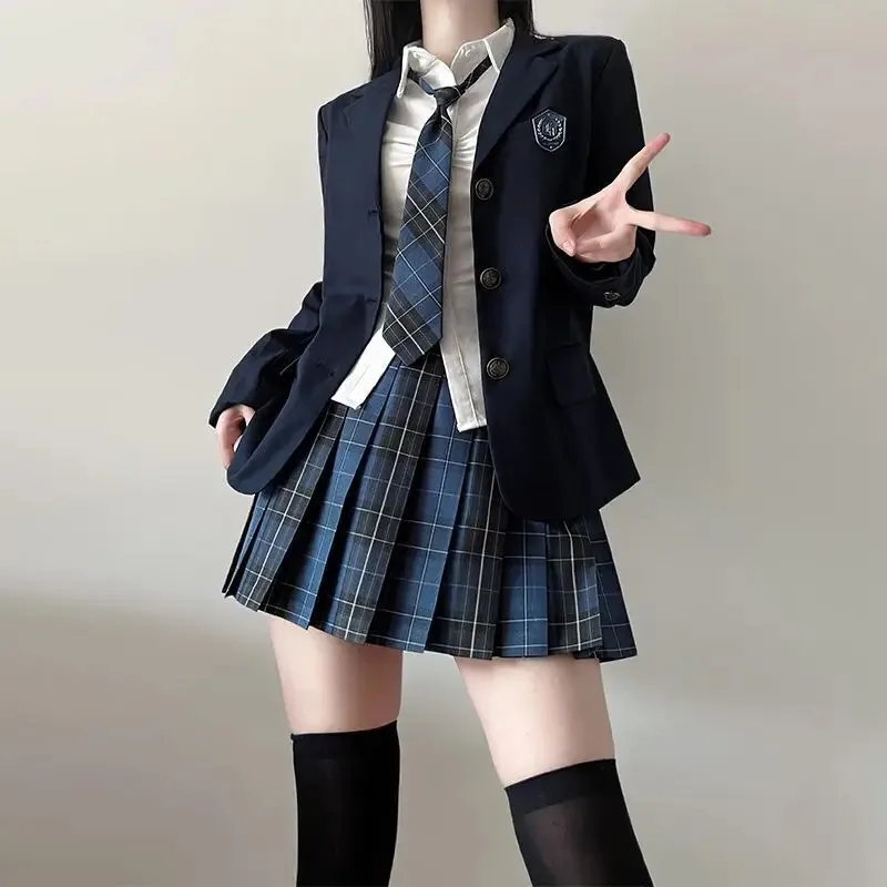 JK Uniform Spring sweet cute suit jacket College Shirt Kawaii JK Uniform Pleated skirt three-piece college-style suit