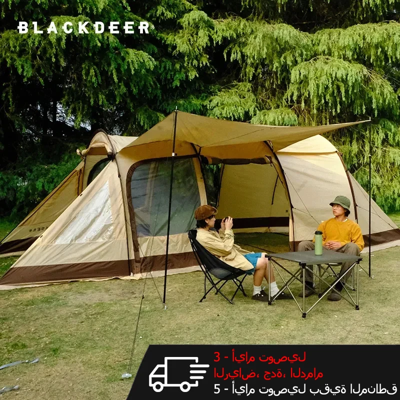 BLACKDEER Tunnel Tent Travel Double Resident Tent Outdoor Selfdriving Rainproof Camping Two-room And One-Hall Multi-Person Tent