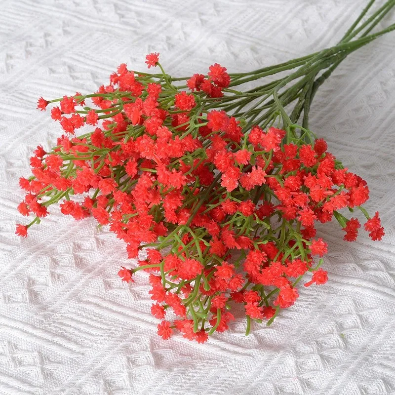 90 Köpfe künstlicher Blumenstrauß 61 cm Kunststoff Gypsophila gefälschte Blume für Heimdekoration Hochzeit Party Dekorationen Vase Zubehör – Detail 11