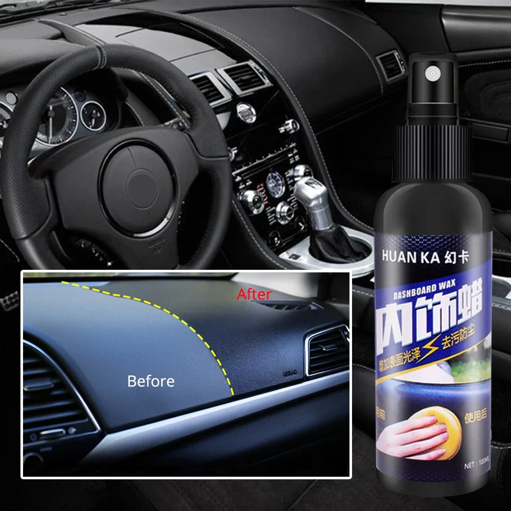 Herramienta limpiadora de Interior de coche, lavado de cera multifuncional, rueda de neumáticos, agente de restauración dedicado, accesorio para el cuidado del automóvil, pulido, 120ml