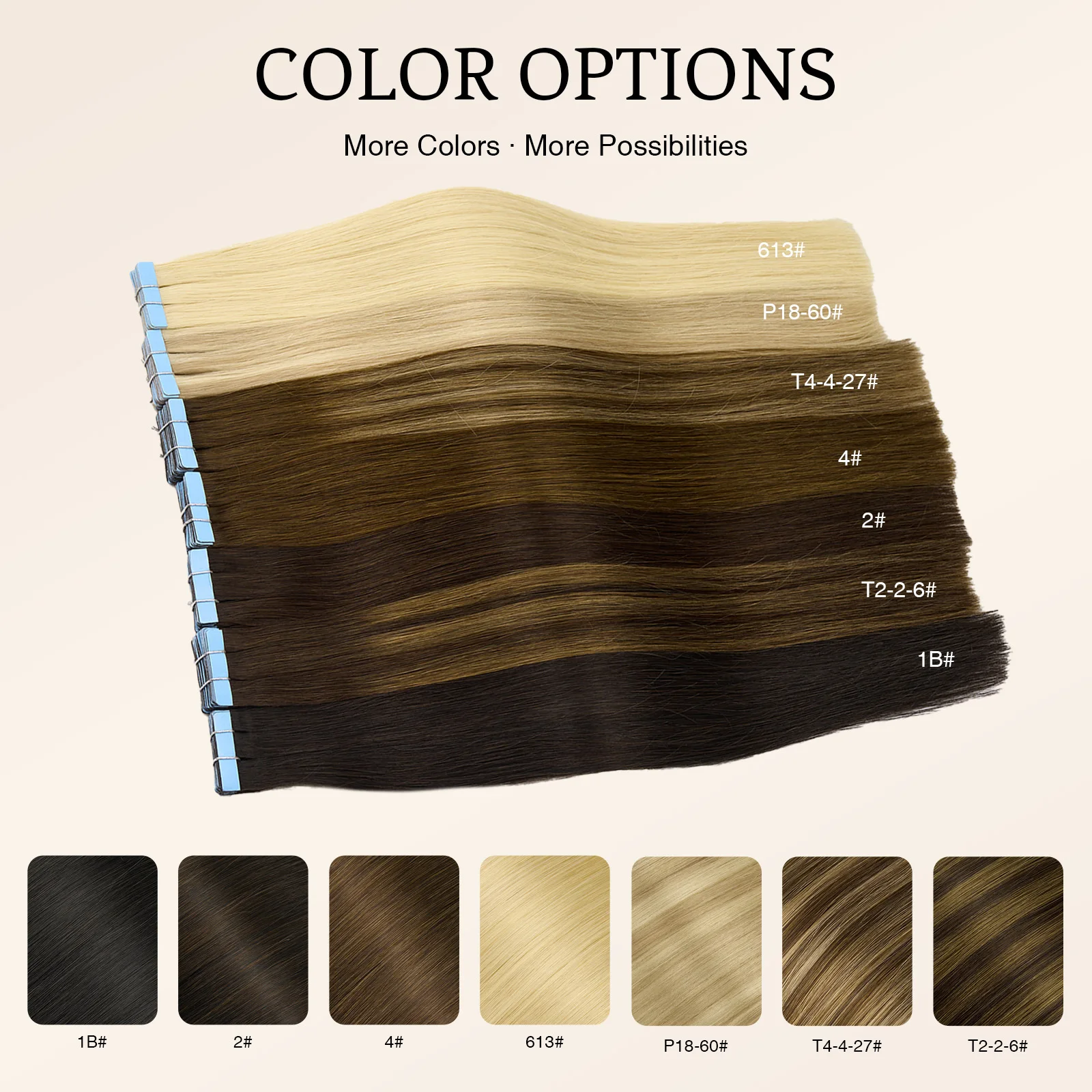 Salon Supply Tape in Hair Extensions Human Hair Balayage Real Natural Hair PU Skin Weft Straight Seamless Remy Virgin Hair 20pcs