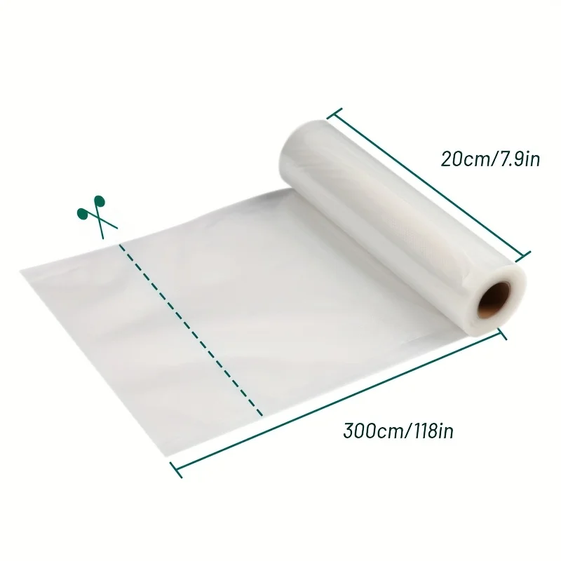 Vacuümzakken van 3 meter/rol - duurzaam, BPA-vrij, scheurbestendig, gemakkelijk te snijden. Ideaal voor sous vide, maaltijdvoorbereiding, rundvleesopslag en keuken
