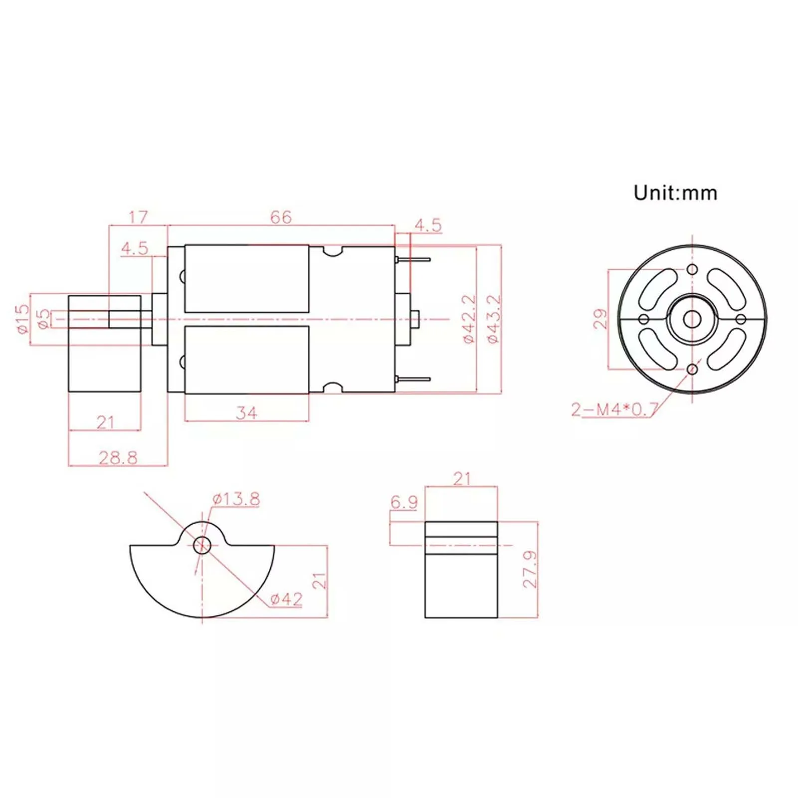 Motore a micro vibrazione a ventola 775 Motore a vibrazione a coppia elevata 12-24 V per macchina da massaggio 4000-8000 giri/min