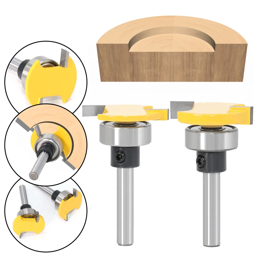 1PC 1/4" 6.35mm 6mm Shank Milling Cutter Wood Carving Handle Belt Bearing T Cutter Slotting Knife Router Bit Carpenter's Cutters