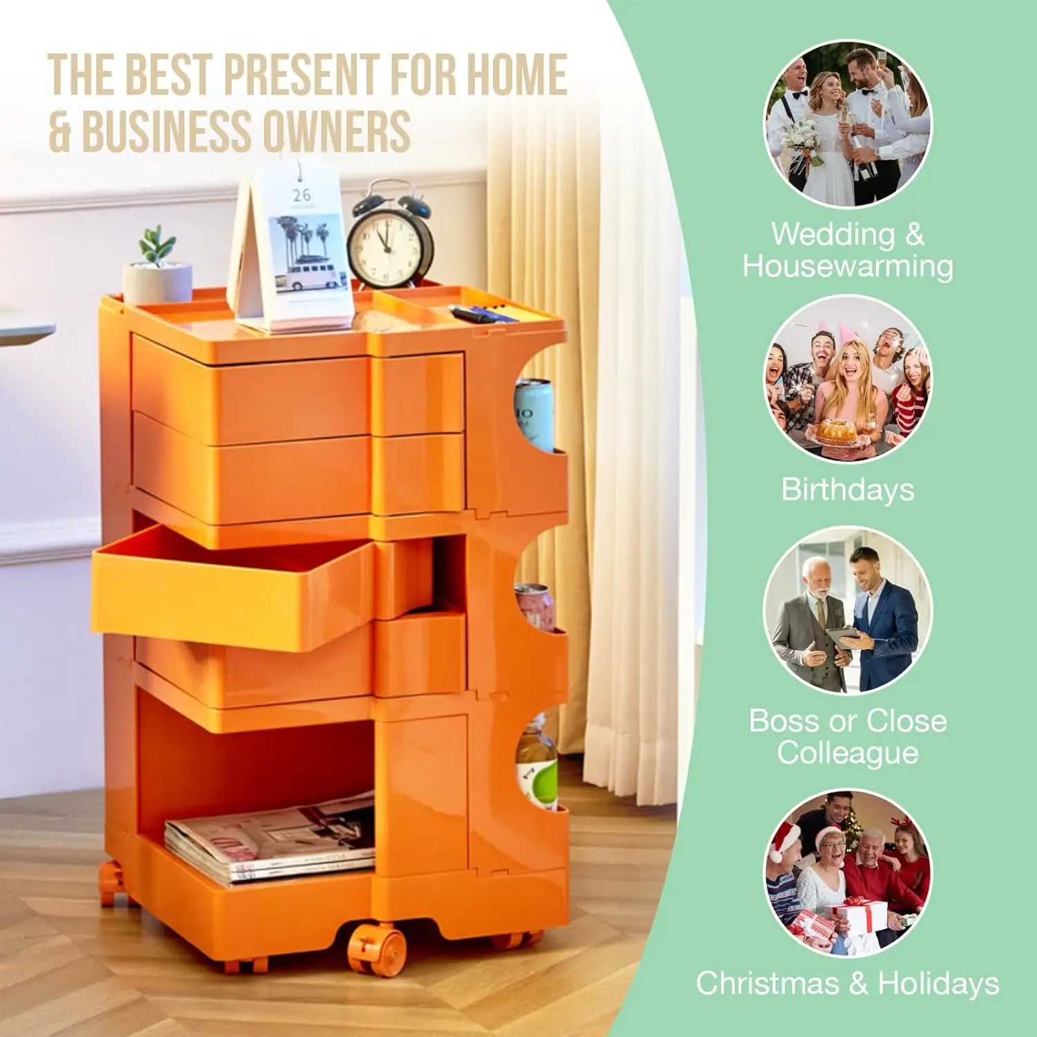 Chariot de Rangement Utilitaire Polyvalent, Rangement Industriel avec Roues et Glissière, Aérotoir de Proximité, Chariot Professionnel