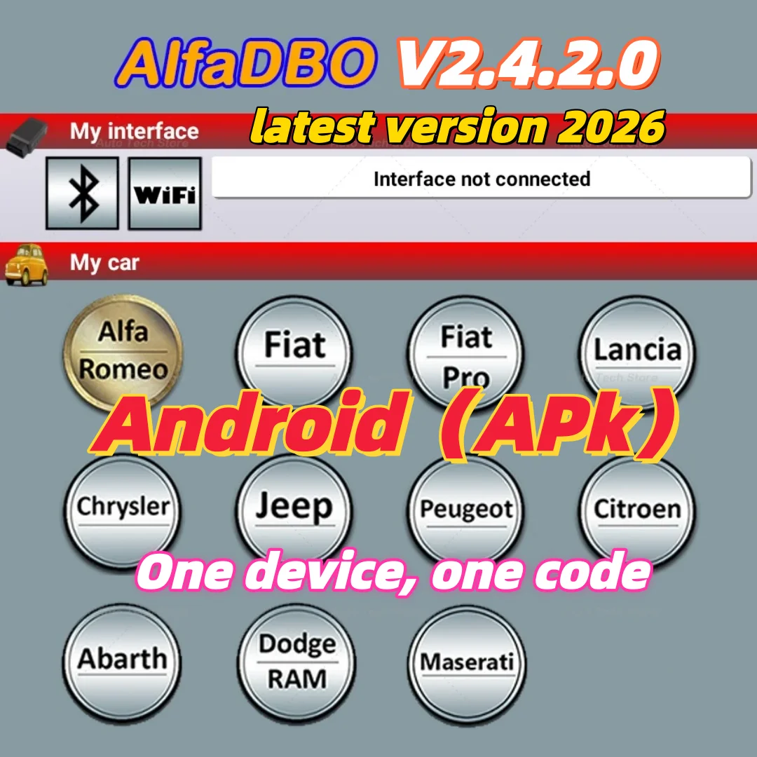 

AlfaOBD 2.4.2.0 (для Android) с полной лицензией - диагностика Alfa, Fiat, Lancia, Abarth, Dodge, RAM, Chrysler, Jeep, Peugeot, Citroën