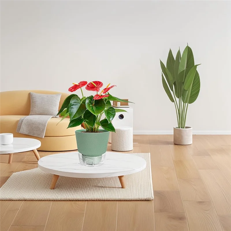 

AONEQ-6 Inch Self Watering Plant Pot With Visual Reservoir And Drainage Hole, Planting Pot For Indoor Outdoor 5Pack