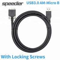 New USB 3.0 USB A Male To Micro B Cable Data Sync And Charging Cord 1.5M 2M 3M 5M With Locking Screws For Nikon D800 D800E D810