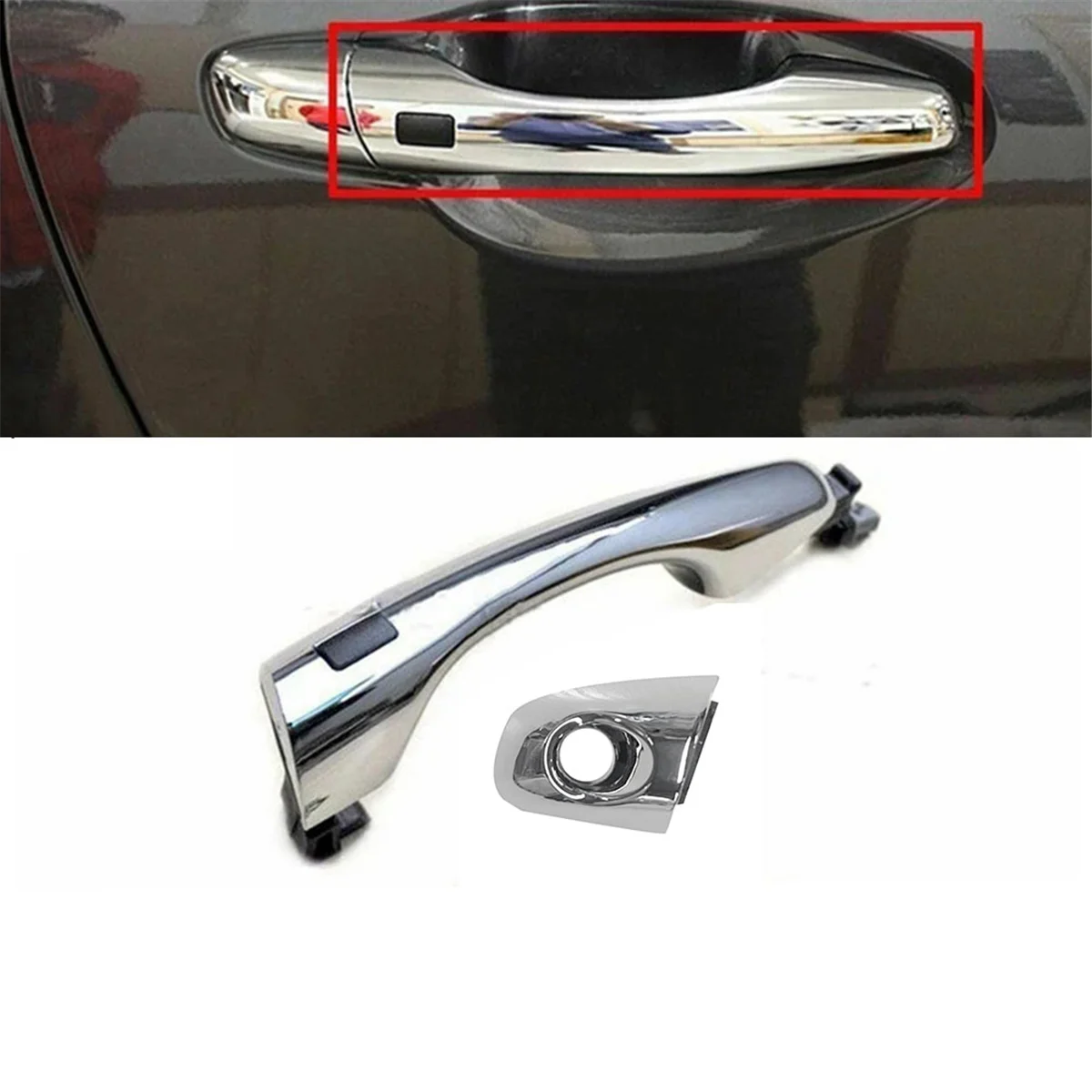 82651-C5710 Left Front Inductive Exterior Door Handle Have Button Lid for Kia Sorento 2015-2018 Chrome Catch Handle