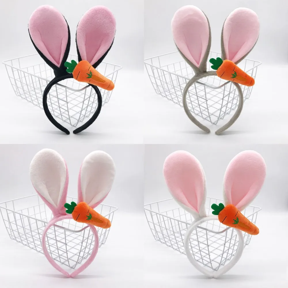 Easter Bunny Ears Headband Plush Rabbit Ear Hair Hoop Party Decorations for Easter Adult Headbands Girl Cosplay Party Supplies