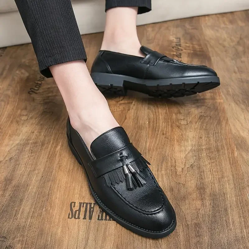 Elegant Men's Shoes Men's Genuine Leather Dress Shoes Classic Casual Formal Lace-up British Style Wedding Business Shoes