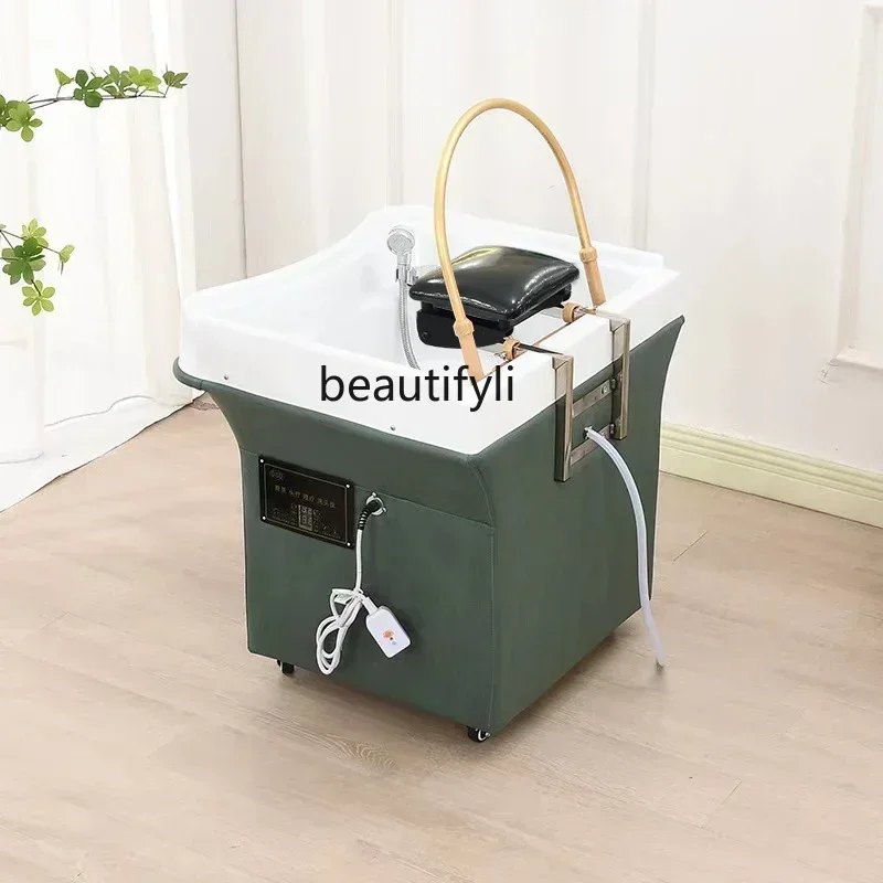 

Beauty Salon Hair Care Shampoo Basin Constant Temperature Water Circulation Fumigation Water-Free Movable Head Treatment Basin