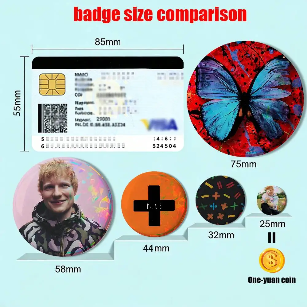 Plus Multiply Album Ed Sheeran Badges Badges On Backpack Jacket Cartoon Round Brooches  Acrylic Button Pins Collection Gifts