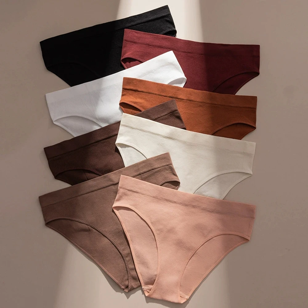 Zufällige 3er-Packung Nahtlose Atmungsaktive Damenunterwäsche Hochelastische Damenslips Niedrig Sitzende Übergrößen Sexy Figurformende Mädchen-Slips