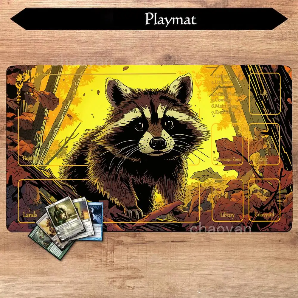 الألعاب Playmat MTG Playmat آرتشر الراكون ماوس حصيرة المضادة للانزلاق دائم مخيط حافة 35X60 سنتيمتر حصيرة مكتبية tapete ماجيك mtg #2