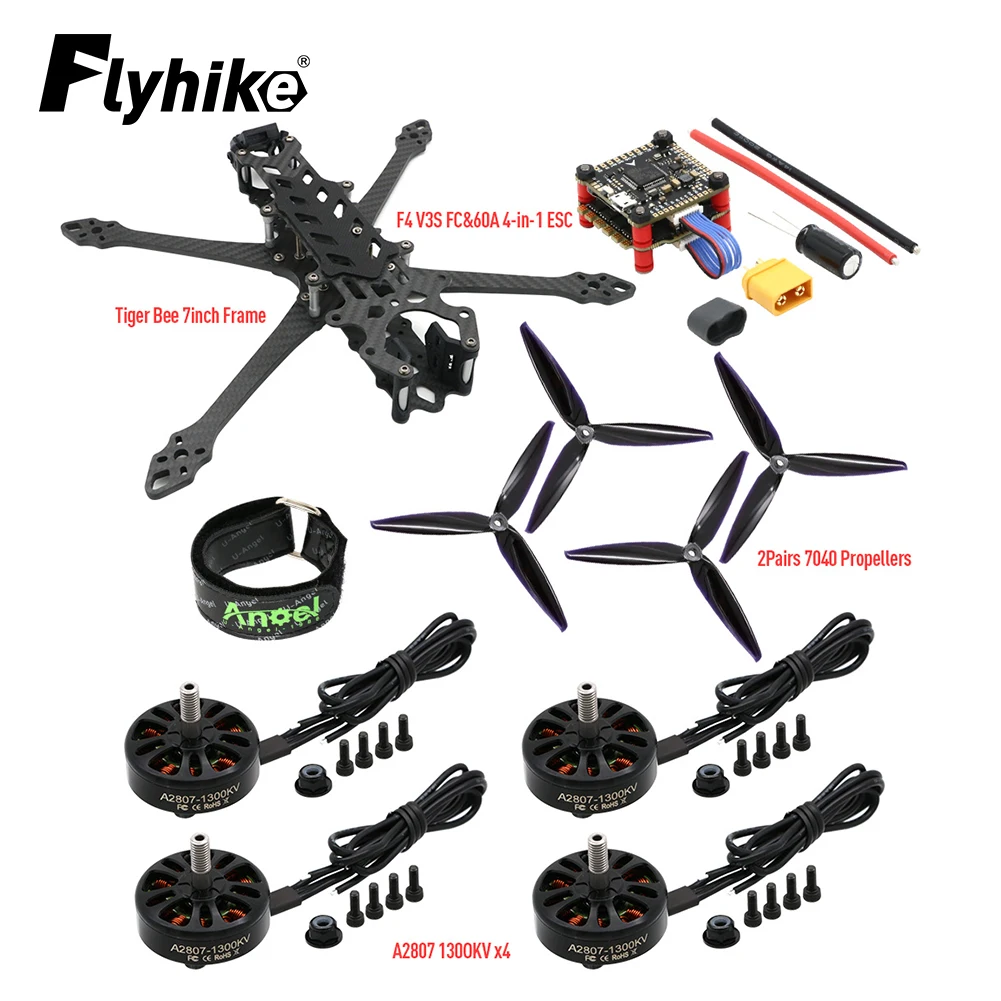 

Poisonous Bees 7inch 295mm Wheelbase Carbon Frame A2807 1300KV Brushless Motor 7inch propeller Set for Mark4 FPV Drone