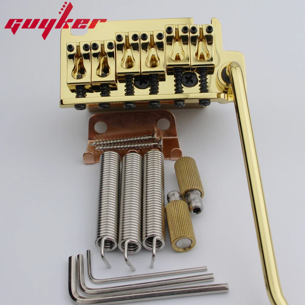 

Guyker Gold Non-locking 2 Point Guitar Tremolo Bridge String Spacing 10.8MM With Tremolo System Saddle And Brass Block