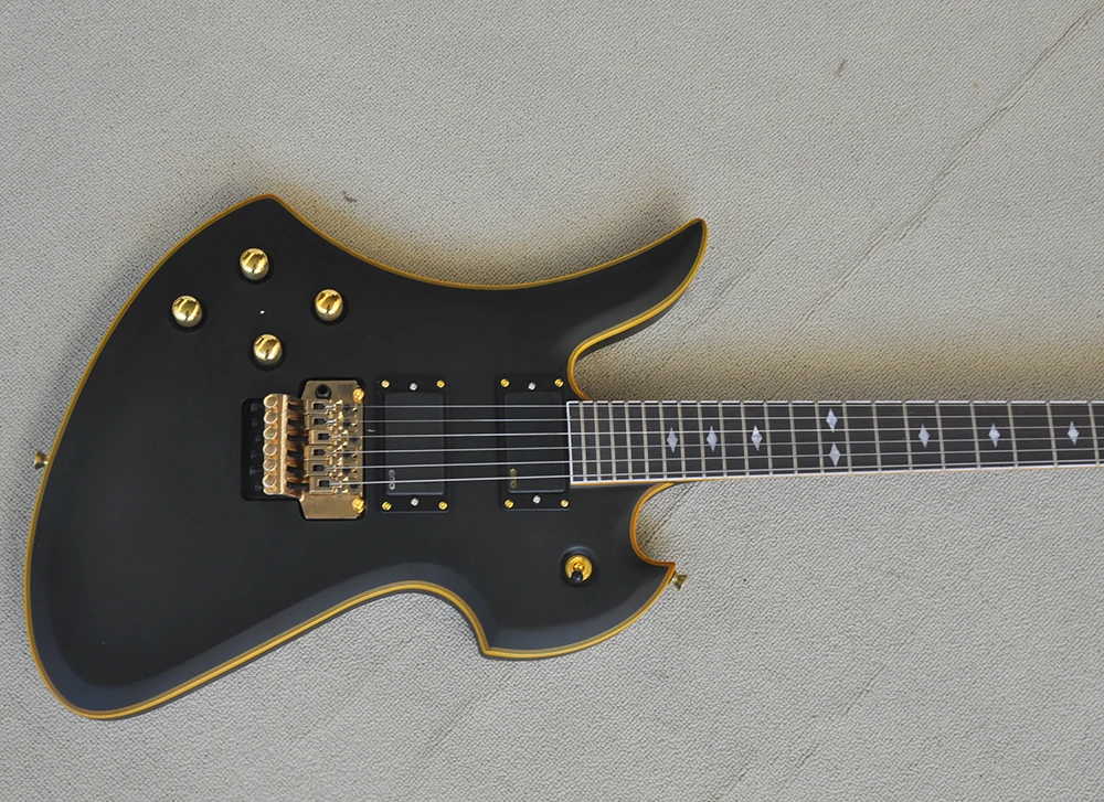 Left Hand 6 Strings Matte Black Electric Guitar with Rosewood Fretboard,Can be Customized